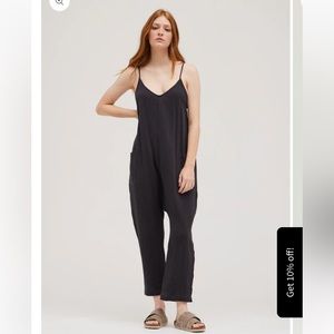 Grade &Gather‎ cotton Double Gauze jumpsuit in faded black. Net. Retail 54